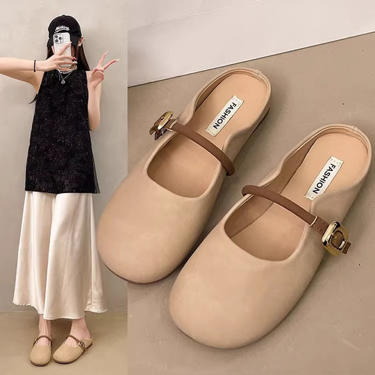 Damen Ballerinas mit verstellbarem Riemen und weichem Innenfutter EB