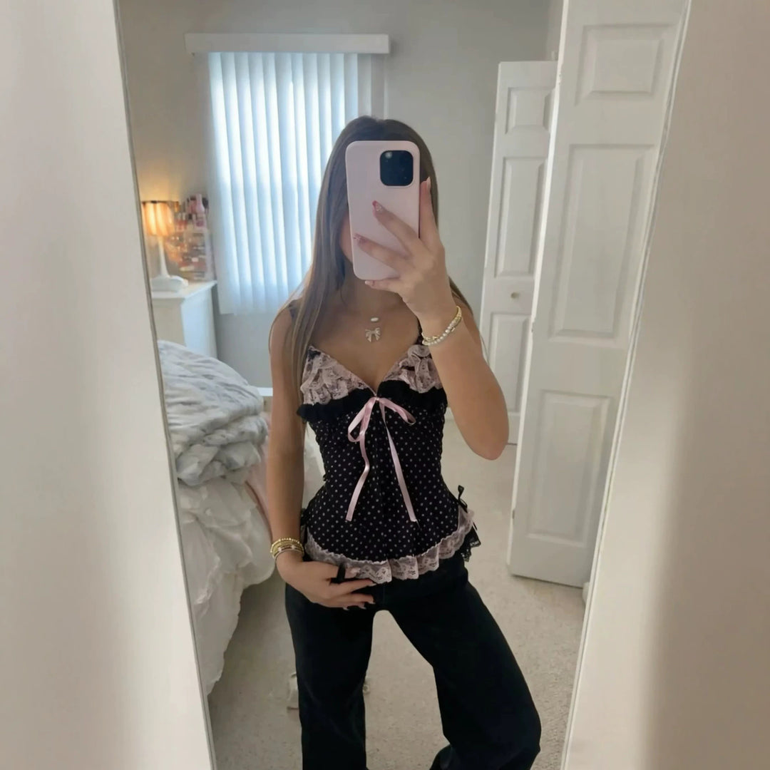 Damen verführerisches Schlafkleid mit Spitzenbesatz und Rüschendetails EB