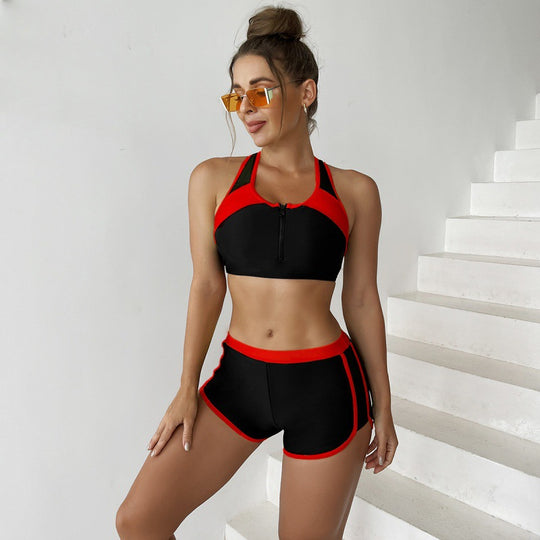 Damen Activewear Set mit Reißverschluss und Hochleistungsstoffen EB