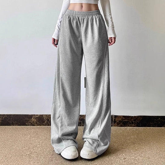 Damen Lässige Jogginghose mit weitem Schnitt und elastischem Bund EB