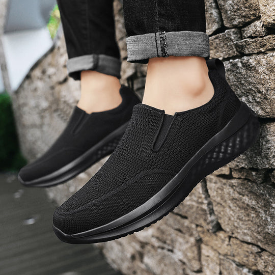Unisex nan nahtloser Schlupfsneaker mit viskoelastischem Fußbett, flexibler Dämpfungssohle und atmungsaktivem Strickoberteil EB