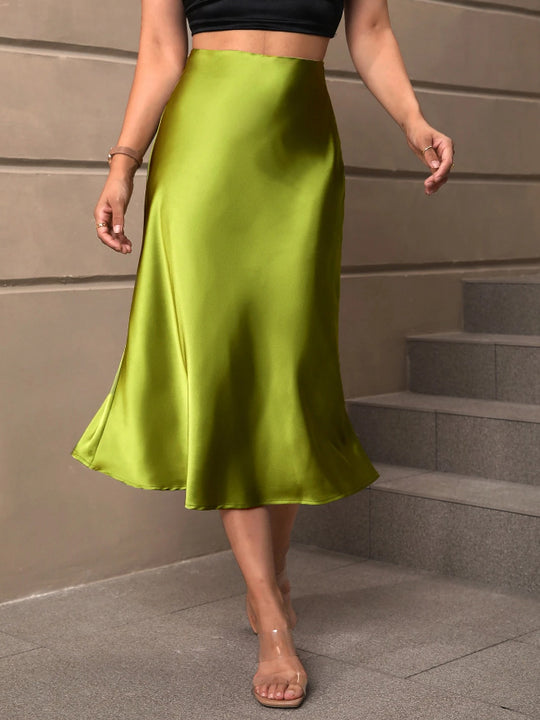Damen Satinrock mit elegantem, schwingendem Schnitt EB
