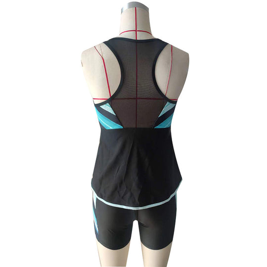 Damen Sportliches Tankini-Set mit stylischem Reißverschluss EB