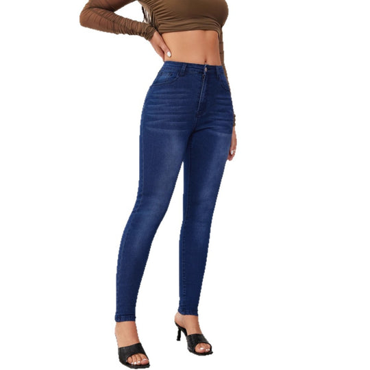 Damen Hochtaillierte Skinny Jeans mit moderner Waschung und raffinierten Details EB