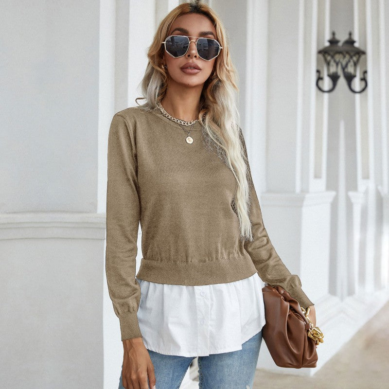 Damen Fashion Pullover mit innovativem Lagen-Look EB