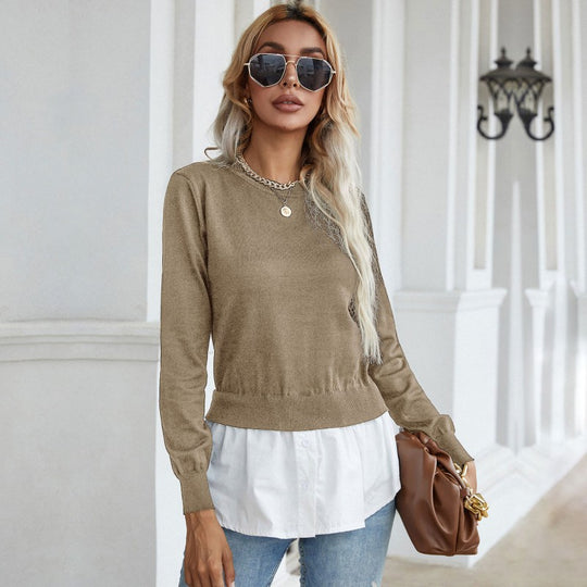Damen Fashion Pullover mit innovativem Lagen-Look EB