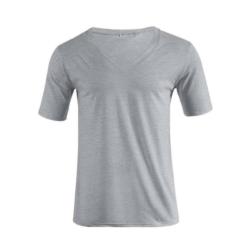 Herren nan V-Ausschnitt T‑Shirt aus feinem Jersey mit schmaler Silhouette und flachen Nähten EB