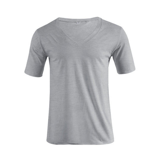 Herren nan V-Ausschnitt T‑Shirt aus feinem Jersey mit schmaler Silhouette und flachen Nähten EB