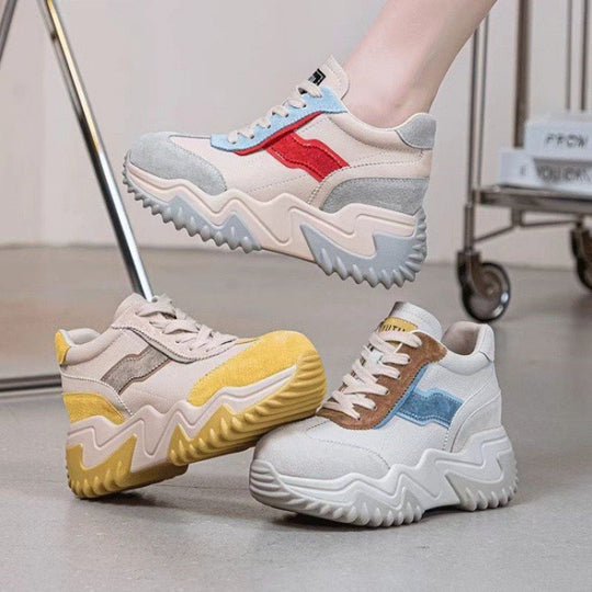 Damen Chunky Sneakers mit ergonomischer Sohle und modischen Akzenten EB
