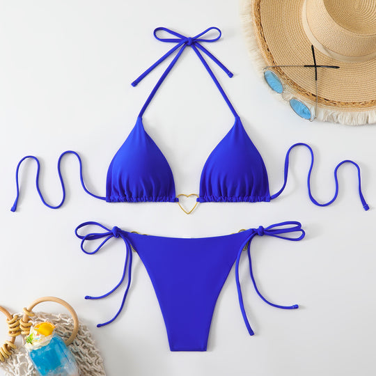 Damen Triangel-Bikini mit modischen Herz-Akzenten EB