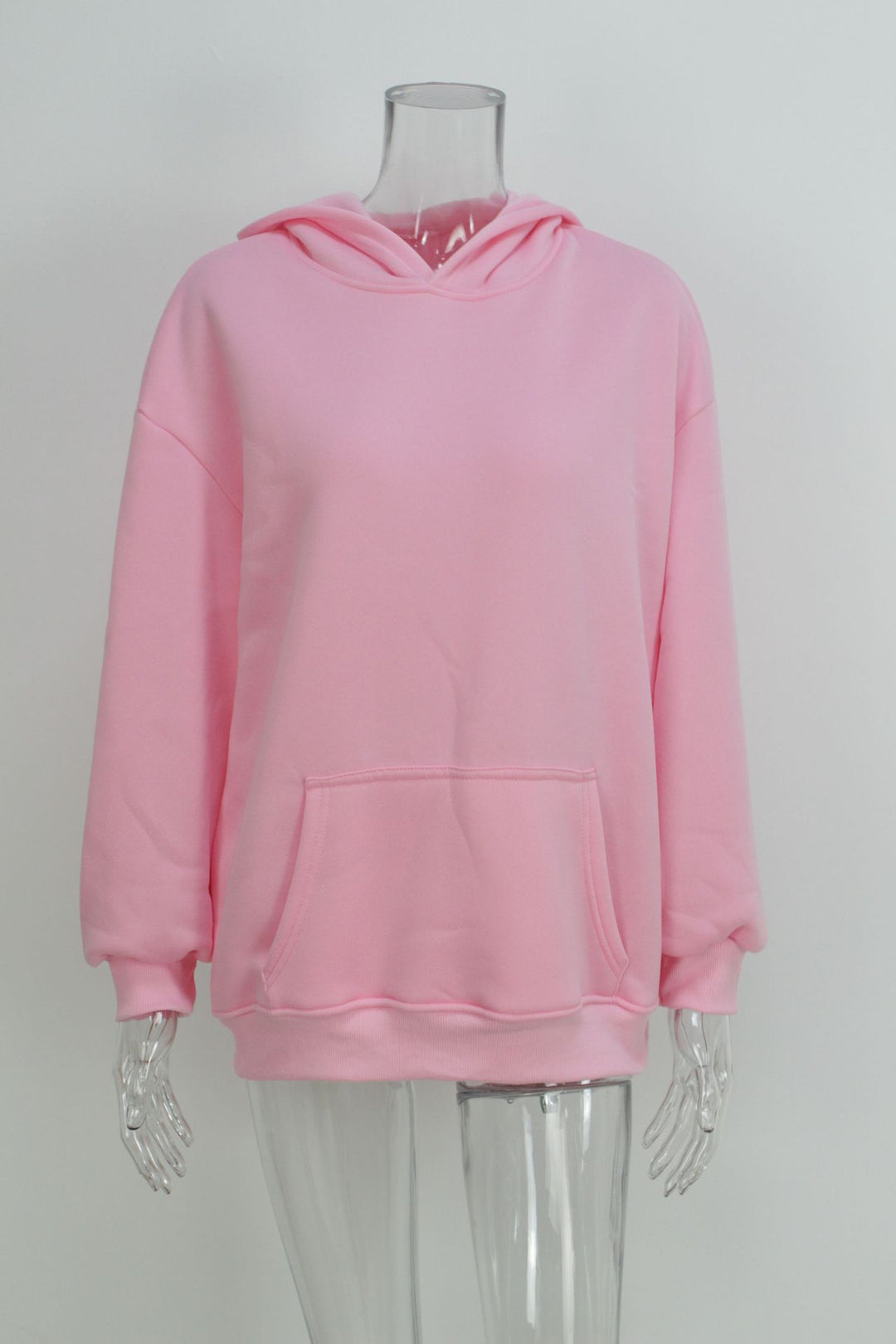 Damen nan weicher Oversize-Kapuzenpullover mit asymmetrischem Saum Kängurutasche und überschnittener Schulter EB