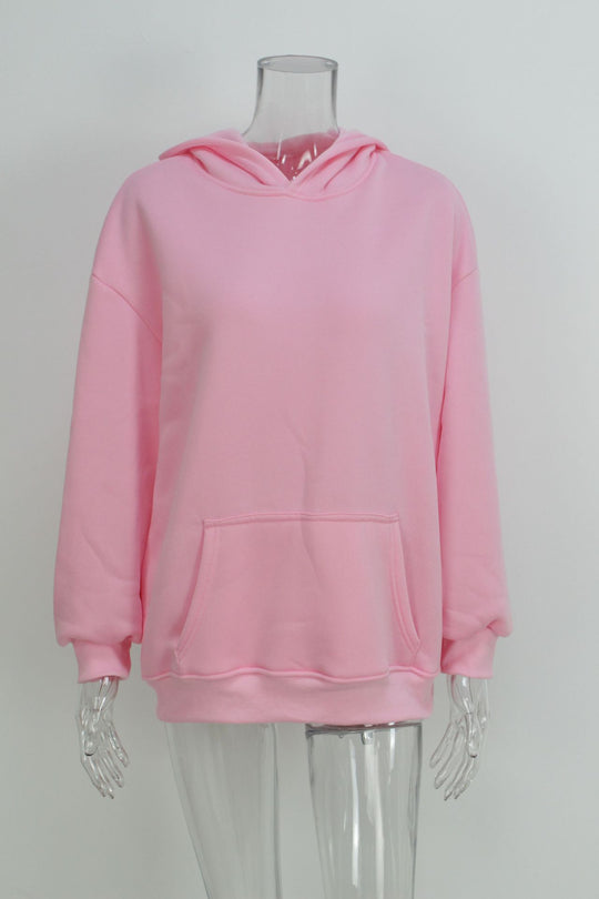 Damen nan weicher Oversize-Kapuzenpullover mit asymmetrischem Saum Kängurutasche und überschnittener Schulter EB