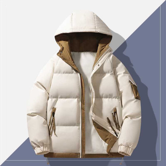 Herren urbaner Steppanorak mit Kapuze, kontrastiertem Futter und Multitaschen EB