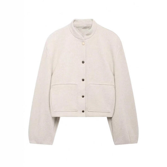 Damen modische kurz geschnittene Jacke mit praktischen Taschen EB
