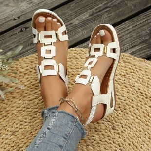 Damen Modische Riemensandalen mit glänzenden Akzenten EB