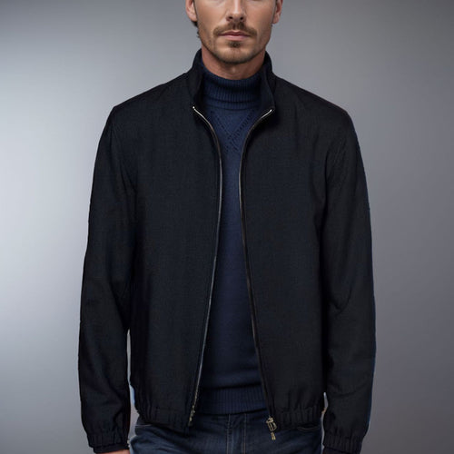 Herren leichte Bomberjacke mit hohem Kragen EB