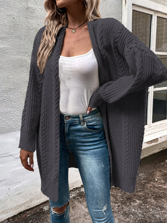 Damen Grobstrick Cardigan mit weitem Schnitt und strukturierter Optik EB