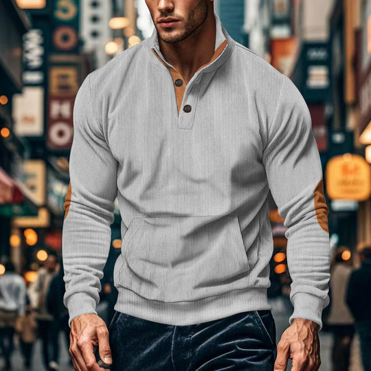 Herren stilvolles Langarm Kapuzenshirt mit modernem Strukturdesign und eleganten Akzenten EB