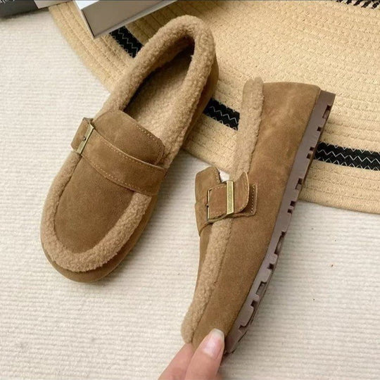 Damen Weiche Velours Hausschuhe mit wärmendem Fleece-EB