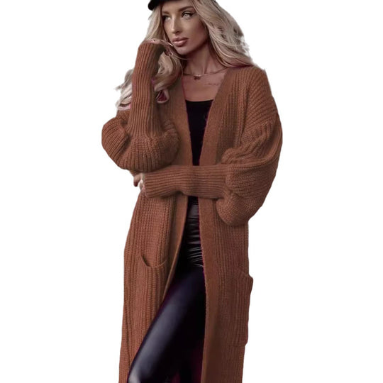 Damen Strickmantel mit lässigem Oversized-Schnitt und praktischen Taschen EB