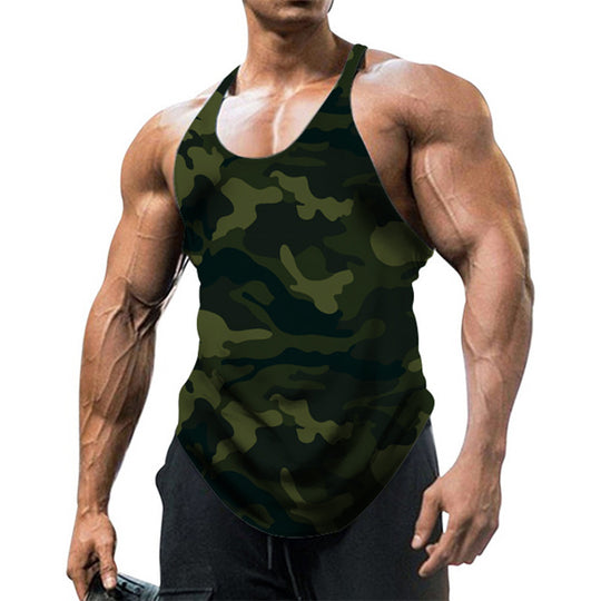 Herren ärmelloses Fitnessshirt im modernen Camouflage-Design EB