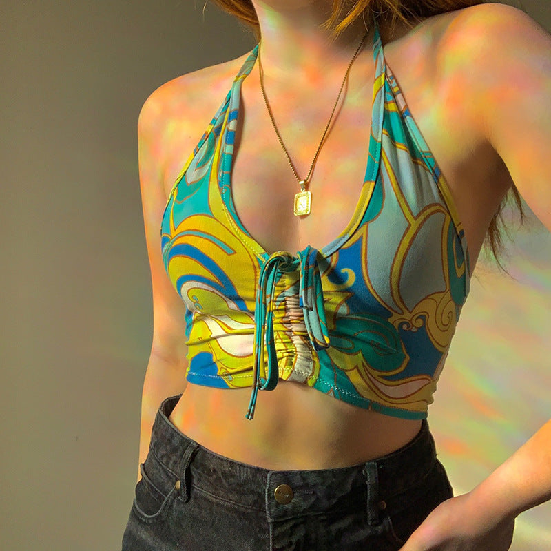 Damen trägerloses Crop-Top mit dekorativem Knoten EB