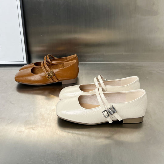 Damen Elegante Ballerinas mit doppeltem Riemendesign und komfortabler Innensohle EB