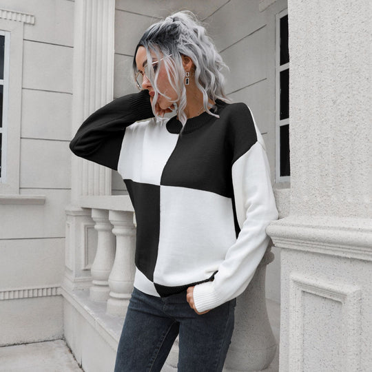 Damen Lässiger Pullover mit Blockstreifen-Design und bequemem Schnitt EB