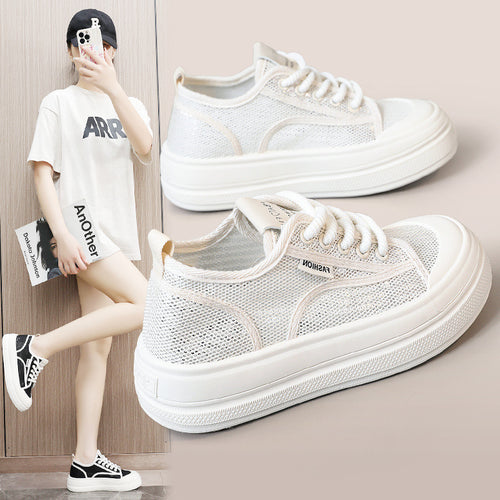 Damen modische Sneakers mit atmungsaktivem Obermaterial und dämpfender Laufsohle EB