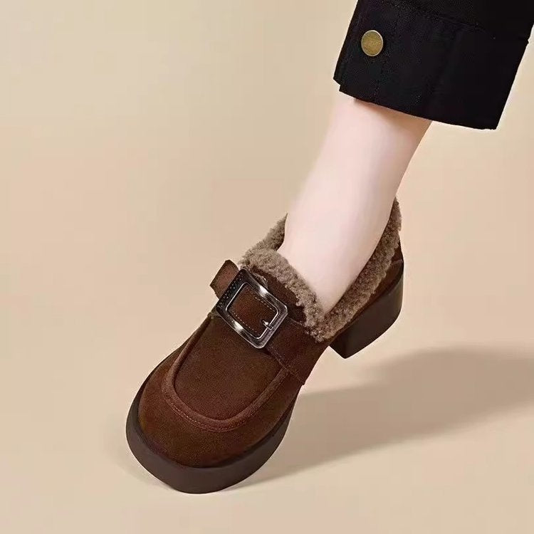 Damen Bequeme Stiefeletten mit komfortablem Innenfutter und dekorativem Schnallenverschluss EB