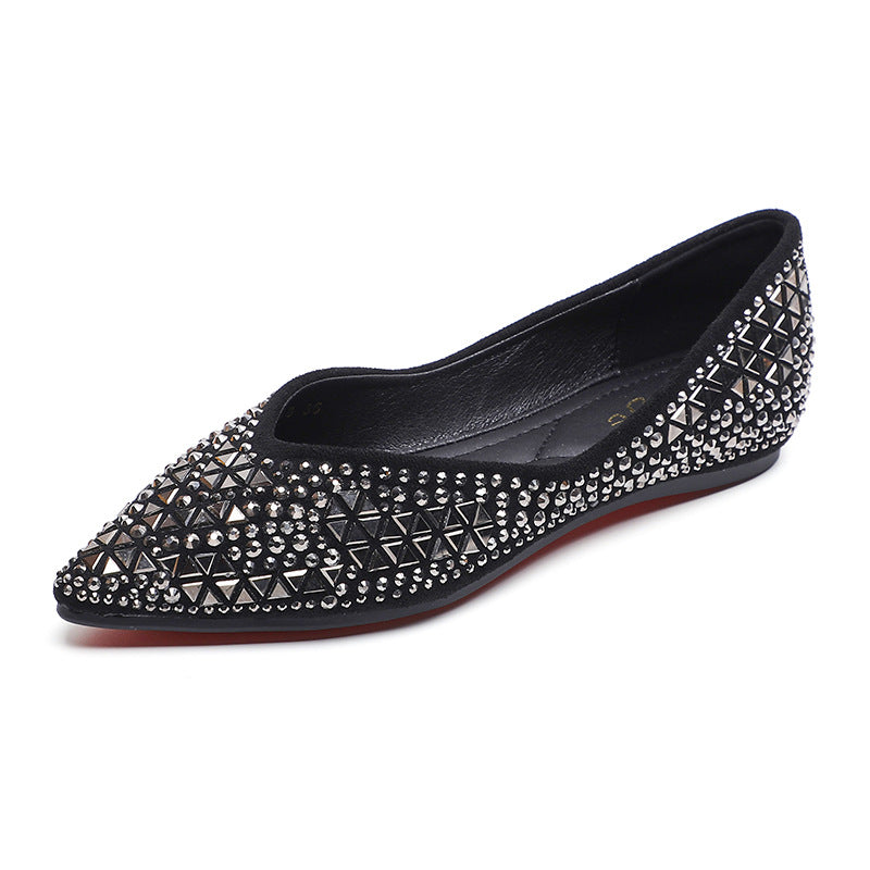 Damen elegante Ballerinas mit funkelnden Strassapplikationen EB