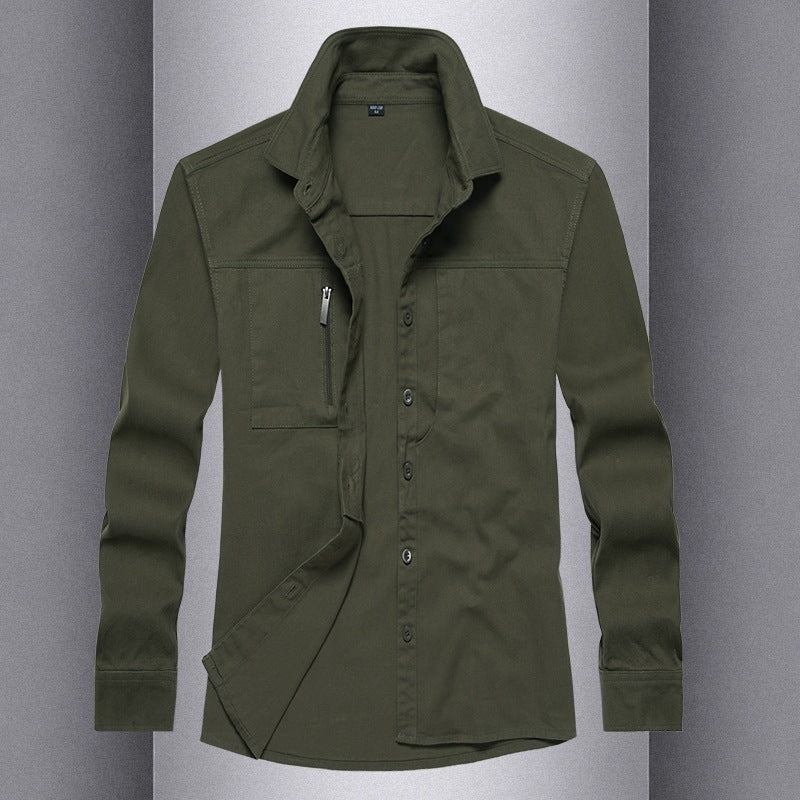 Herren Langarmshirt mit praktischen Taschen und modernem Schnitt EB