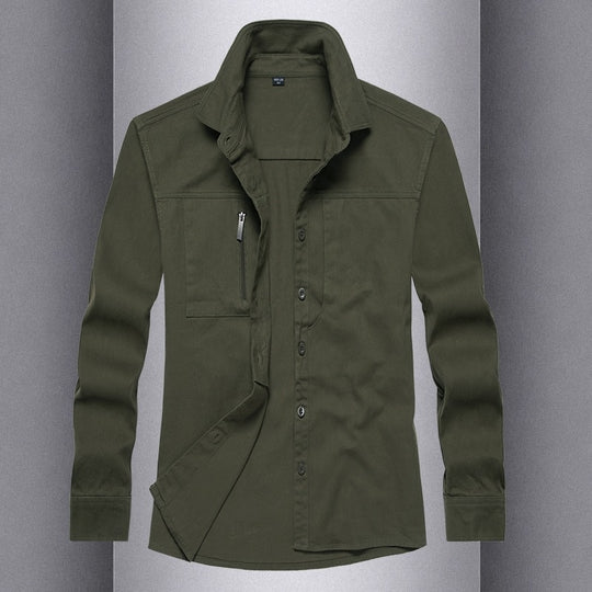 Herren Langarmshirt mit praktischen Taschen und modernem Schnitt EB