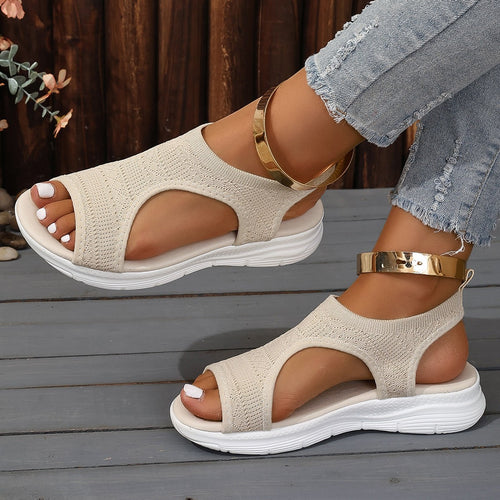Damen Komfortable Sport-Sandalen mit elastischen Riemen und atmungsaktiver Sohle EB