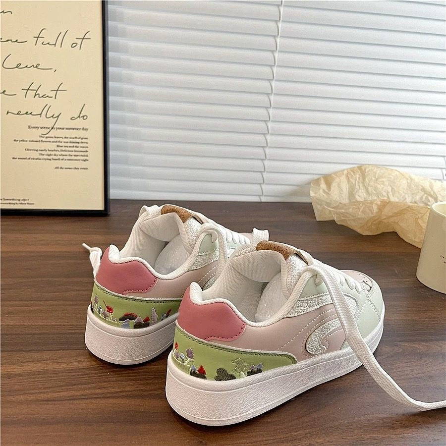 Damen Schnürsneaker mit verspieltem Motiv und atmungsaktivem Obermaterial EB