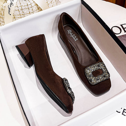 Damen elegante Ballerinas mit funkelndem Schmuck EB