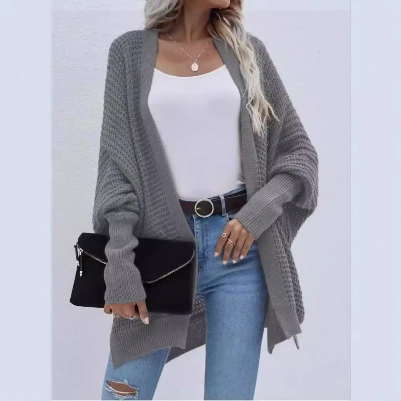 Damen luftige Strickjacke mit offenes Design und feiner Maschenstruktur EB
