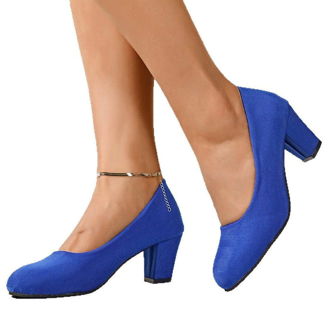 Damen elegante Pumps mit bequemem Blockabsatz EB