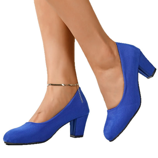 Damen elegante Pumps mit bequemem Blockabsatz EB
