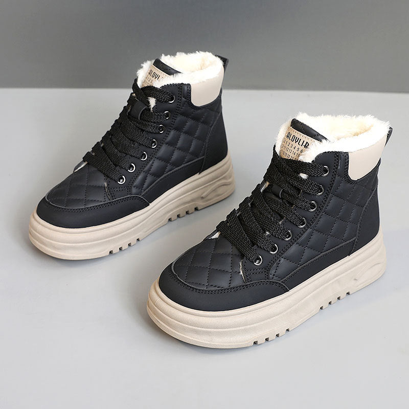 Damen High-Top Sneakers mit warmem Fleece-Futter und rutschfester Sohle EB