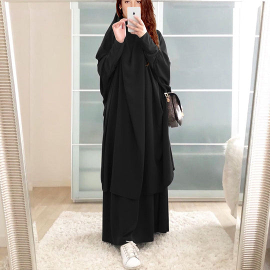 Damen Elegantes Maxikleid mit weit ausgestellten Ärmeln und fließendem Schnitt EB