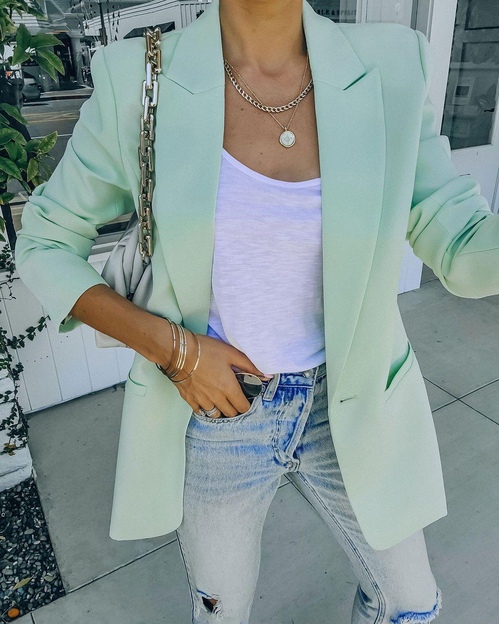 Damen Modischer Oversized Blazer mit strukturiertem Design und praktischen Taschen EB