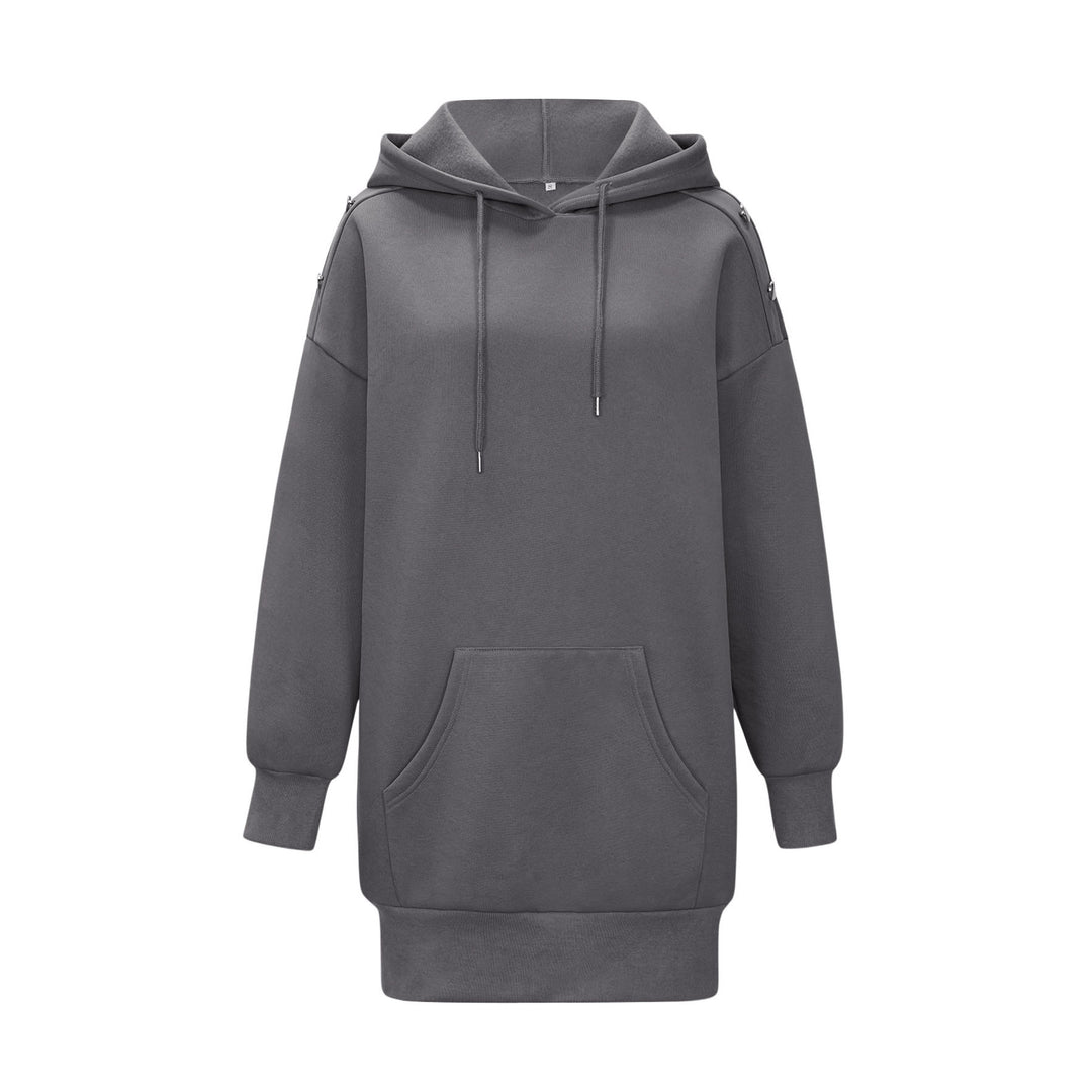 Damen Kapuzenkleid mit praktischen Seitentaschen und eleganten Druckknöpfen EB