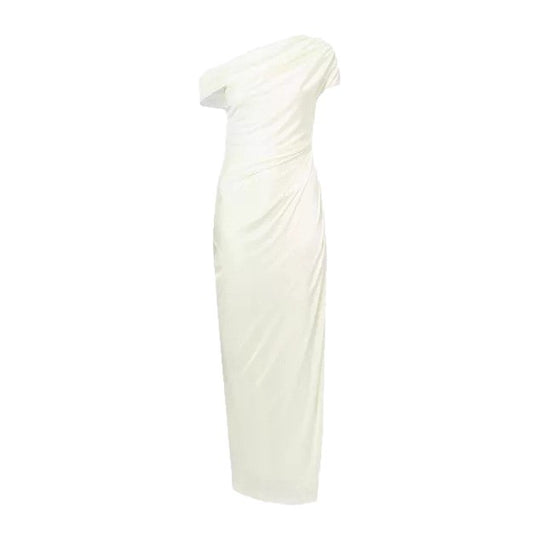 Damen Wickelkleid mit asymmetrischem Oberteil und eleganten Drapierungen EB