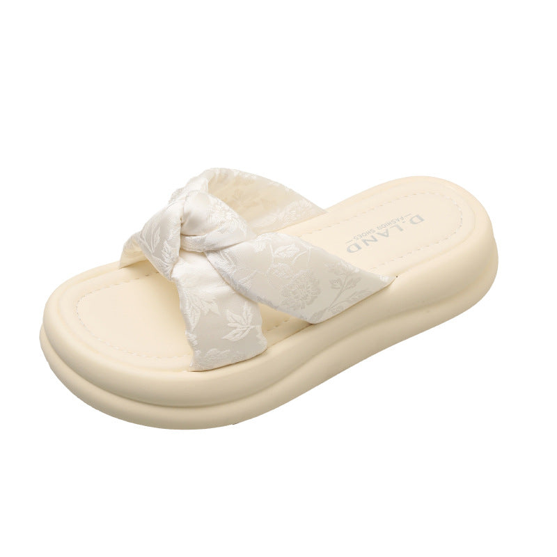 Damen komfortable Riemensandalen mit elegantem Knoten-Design EB