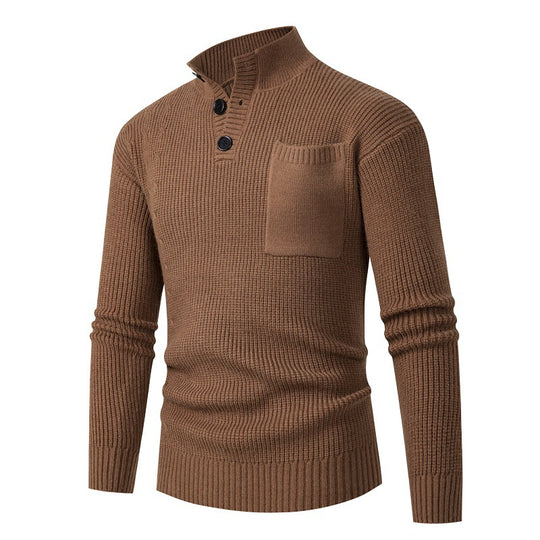 Herren Hochwertiger Pullover mit Modalmuster und Brusttasche EB