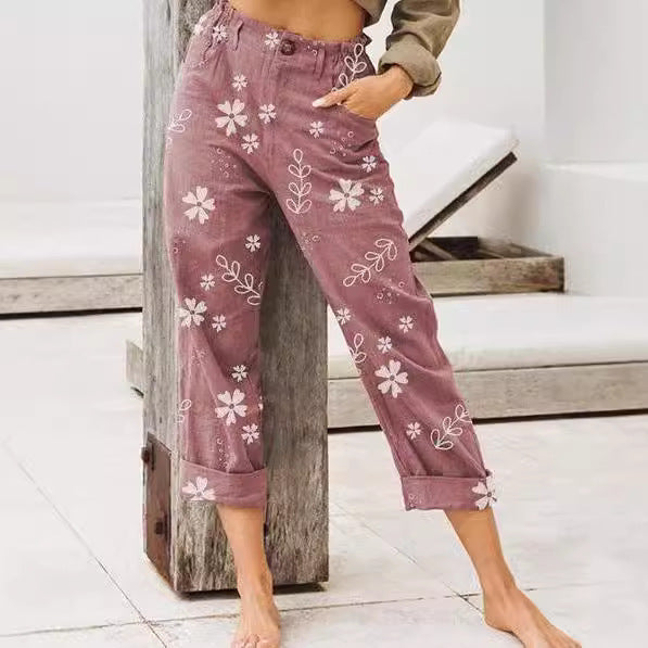 Damen Blühende Baumwollhose im Relaxed Fit EB