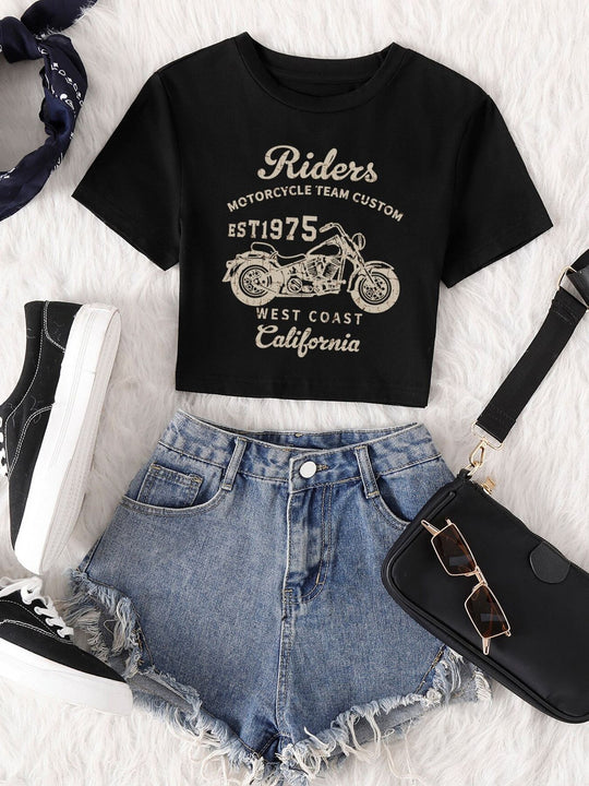 Damen Crop-Top mit auffälligem Schriftzug EB