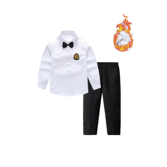 Damen Festlicher Anzug mit Hemd, Hose, Hosenträgern und Fliege EB