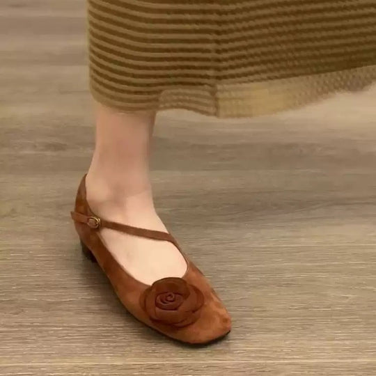 Damen elegante Ballerinas mit floralem Akzent und komfortablem Fußbett EB